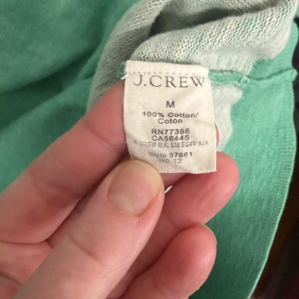 J. Crew Green Pullover Crewneck Preppy Casual Sweater Size Medium.